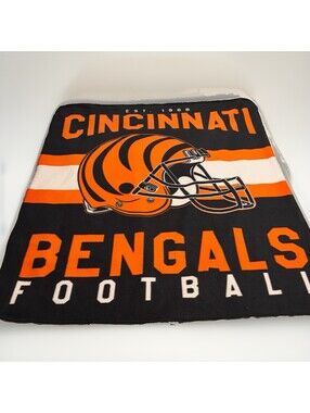 Cincinnati Bengals Blanket Black Orange Helmet NFL Football Throw Soft